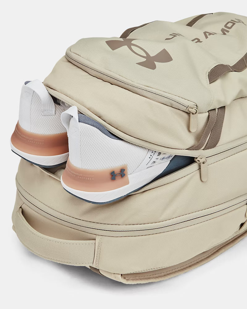 UA Hustle 6.0 Backpack – Khaki Base / Taupe Dusk – beige/khaki