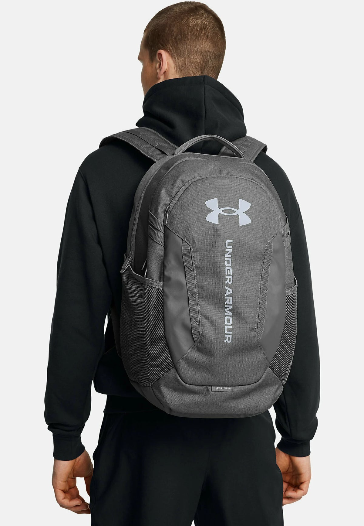 UA Hustle 6.0 Backpack – Castlerock / Steel – grå